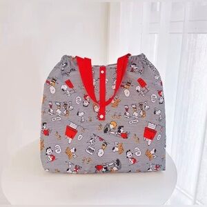 Snoopy Print Tote Bag with Red Accents
